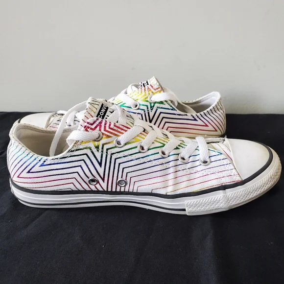 CONVERSE ALL STAR Women's Iridescent Shooting Star Low Top Sneakers, Shoes - Picture 6 of 10